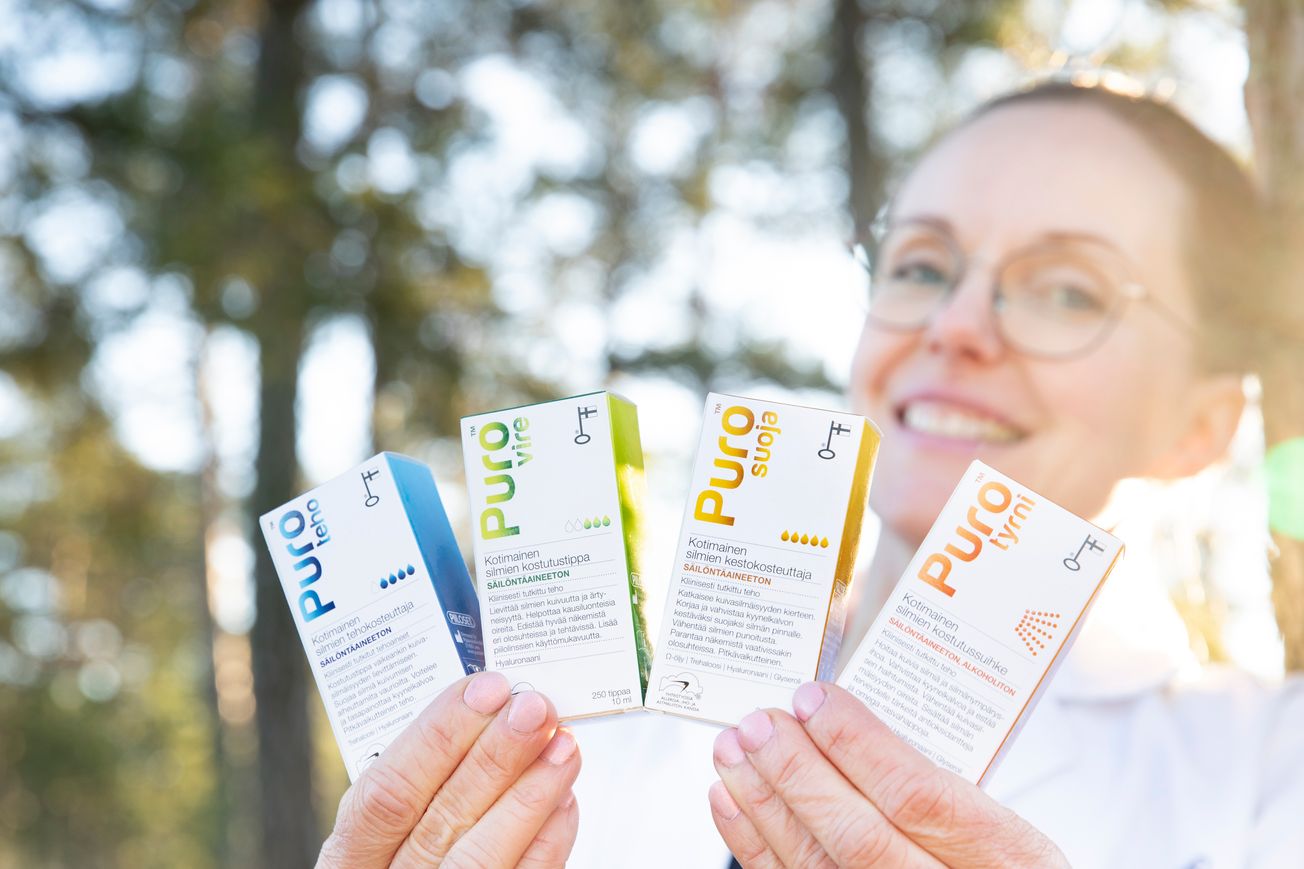 Kotimaiset Puro Silmilletuotteet auttavat yhä useampia kuivasilmäisyydestä kärsiviä